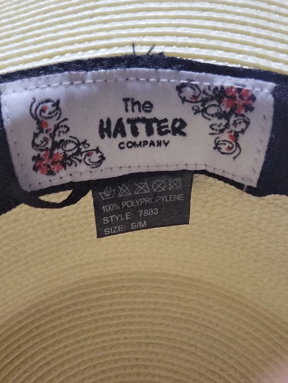 Wide Brim Straw Sun Hat with Black Band